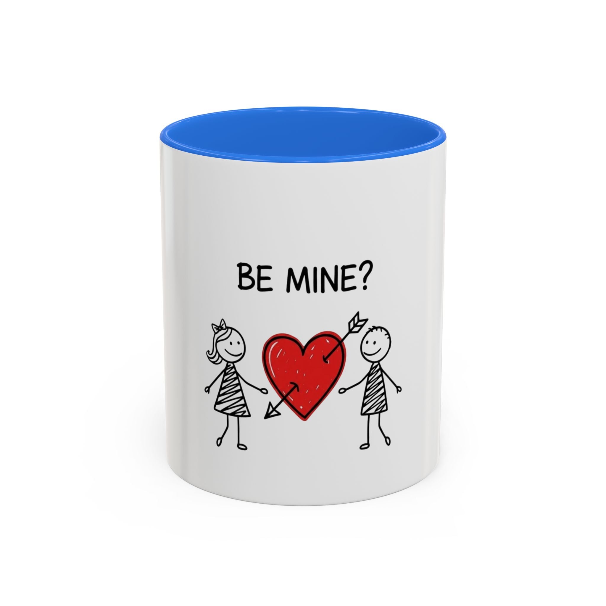 Be Mine? Valentine Heart Coffee Mug — Cute Couple Love Gift (11oz, 15oz)