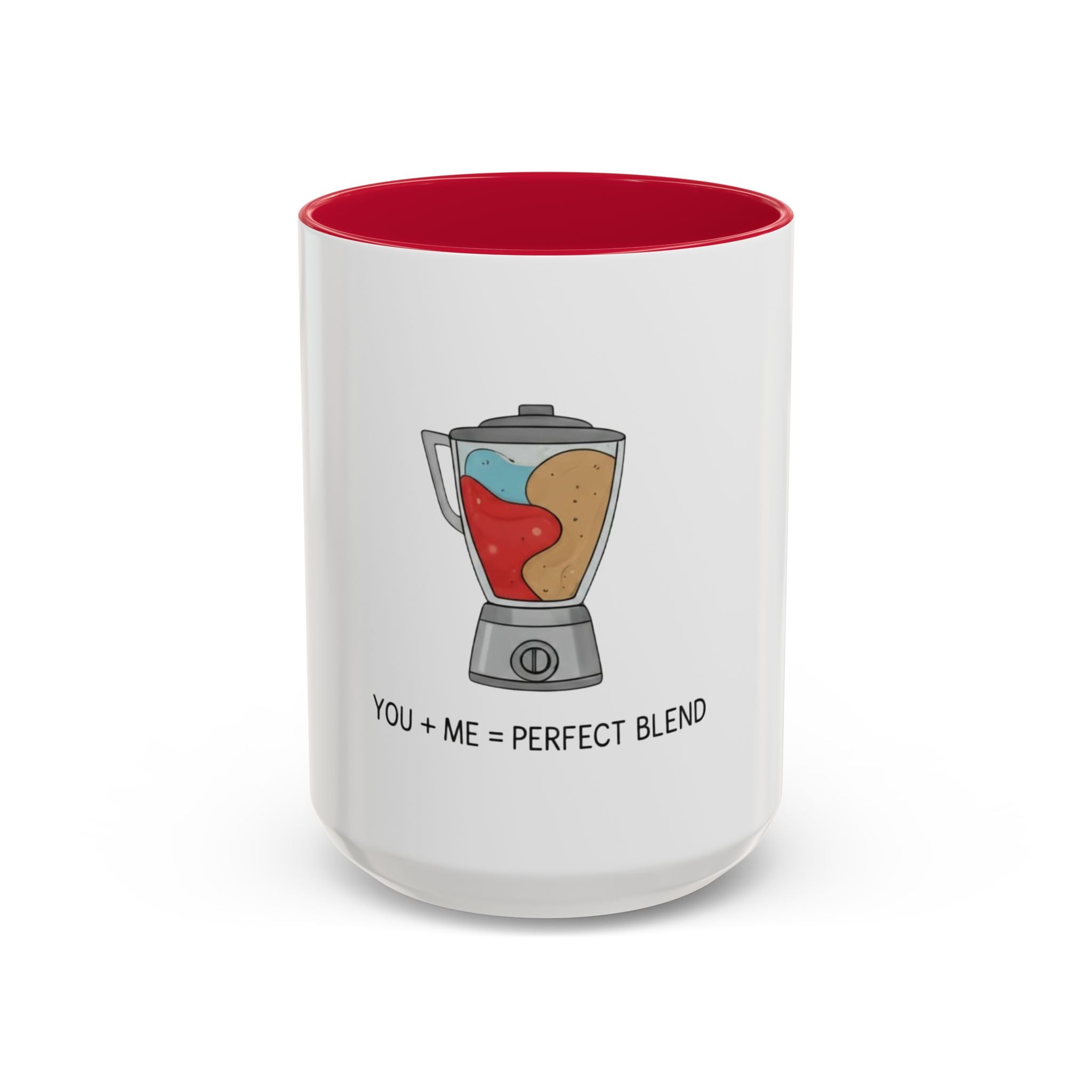 You + Me = Perfect Blend Couples Mug | Cute Valentine’s Day & Anniversary Gift | Two-Tone Ceramic Coffee Cup (11oz, 15oz)