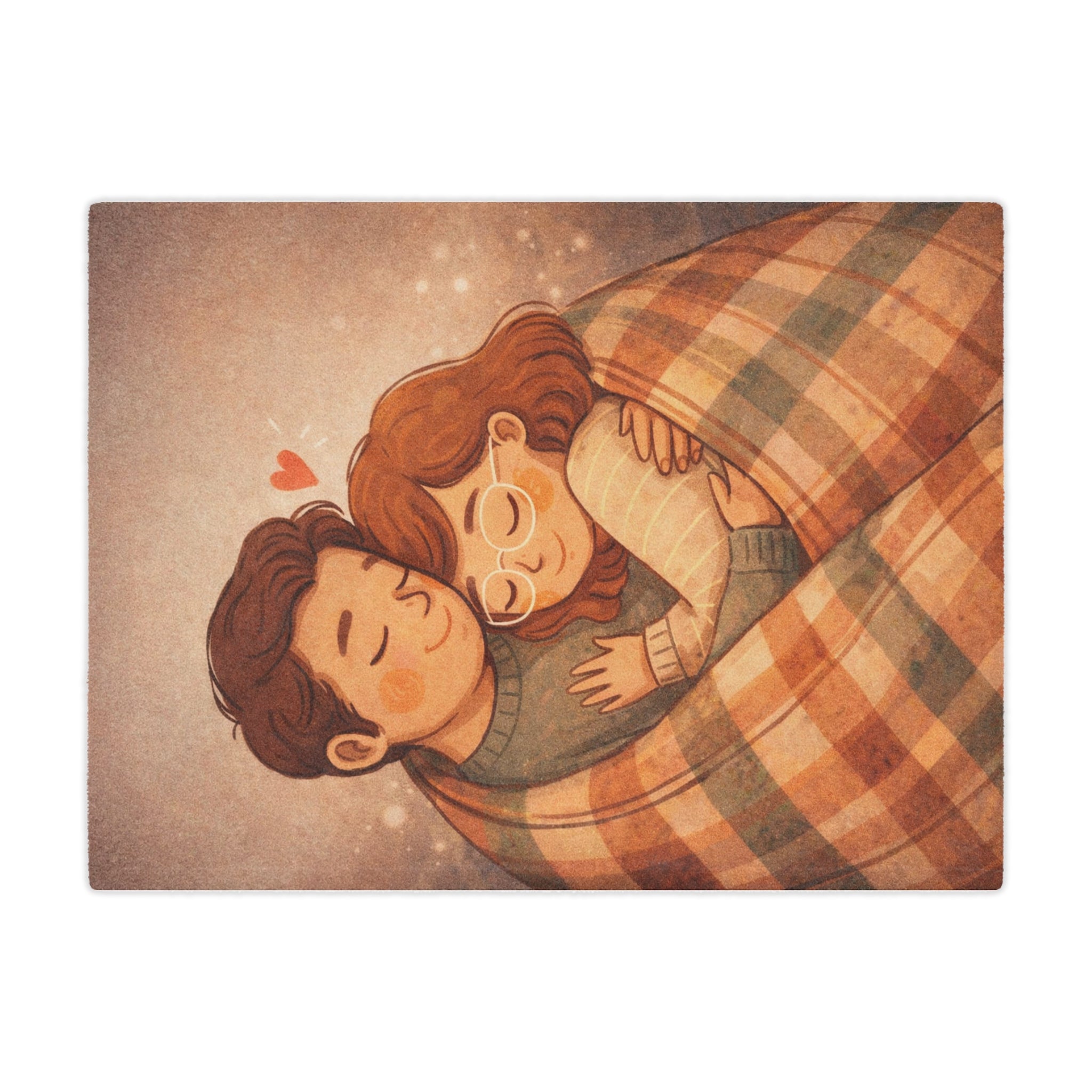 Cozy Couple Minky Blanket – Cute Romantic Plaid Throw