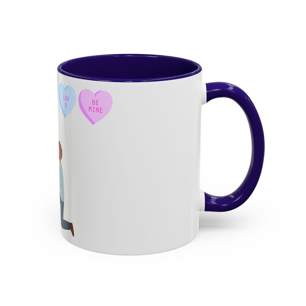 Engagement Proposal Coffee Mug — 'Be Mine' Conversation Hearts Valentine Romance Mug (11oz/15oz)