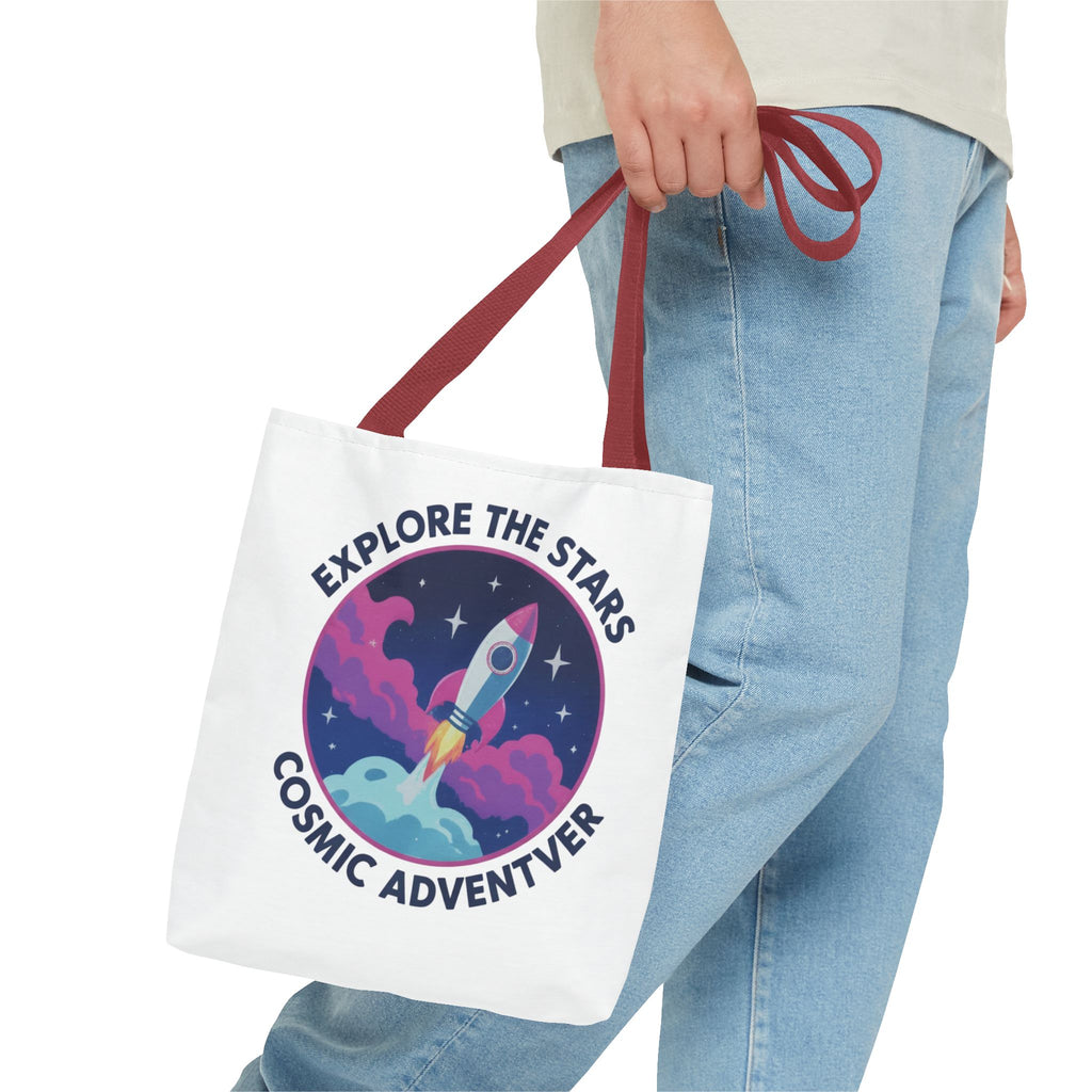 Cosmic Adventurer Tote Bag — "Explore the Stars" Rocket Design