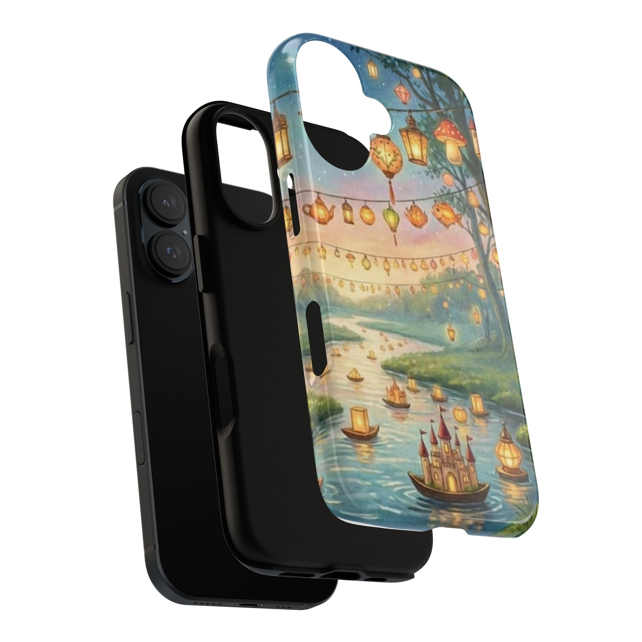 Phone Case — Whimsical Lantern Boat Scene Protective Tough Case