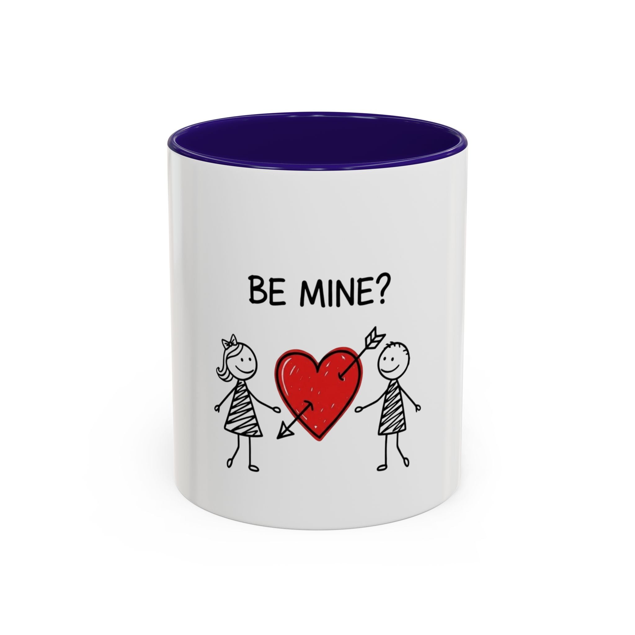 Be Mine? Valentine Heart Coffee Mug — Cute Couple Love Gift (11oz, 15oz)