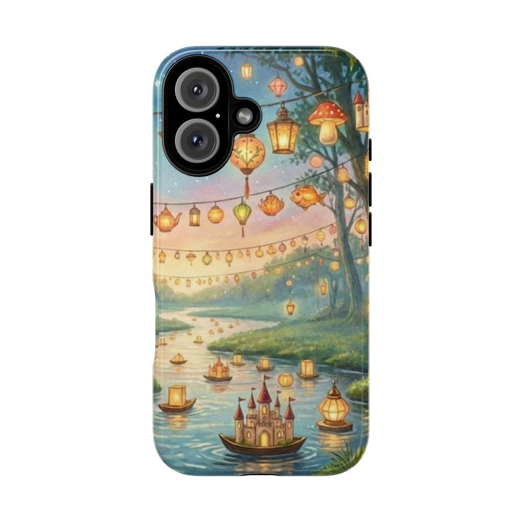 Phone Case — Whimsical Lantern Boat Scene Protective Tough Case
