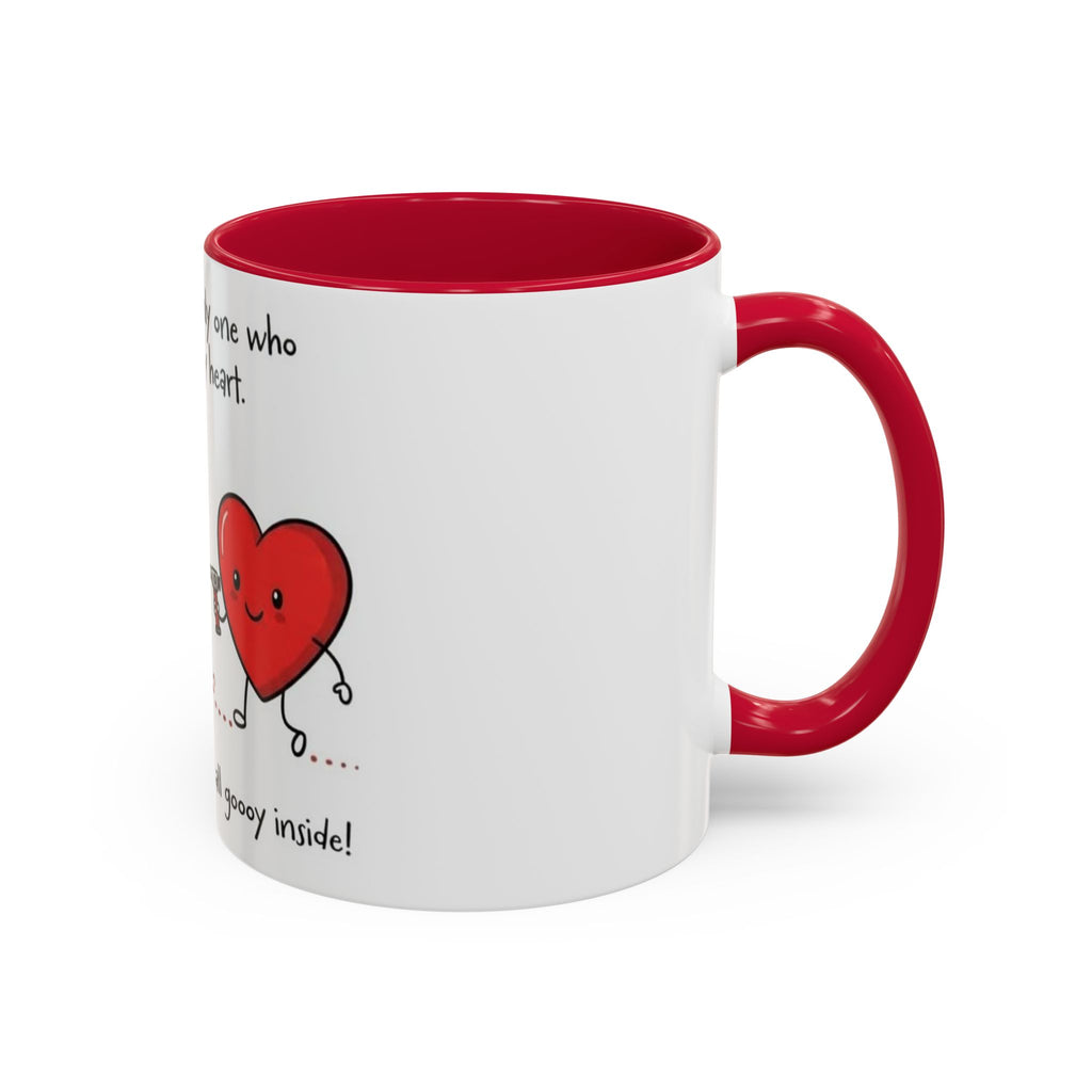 Romantic Coffee Mug — "You’re the only one who melts my heart" Cute Chees e & Heart Valentine Mug