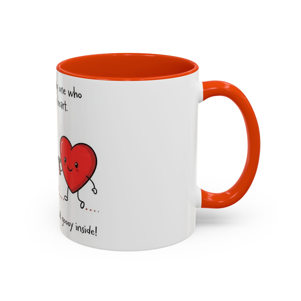 Romantic Coffee Mug — "You’re the only one who melts my heart" Cute Chees e & Heart Valentine Mug