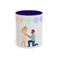 Engagement Proposal Coffee Mug — 'Be Mine' Conversation Hearts Valentine Romance Mug (11oz/15oz)