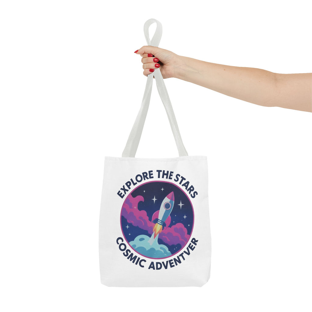 Cosmic Adventurer Tote Bag — "Explore the Stars" Rocket Design