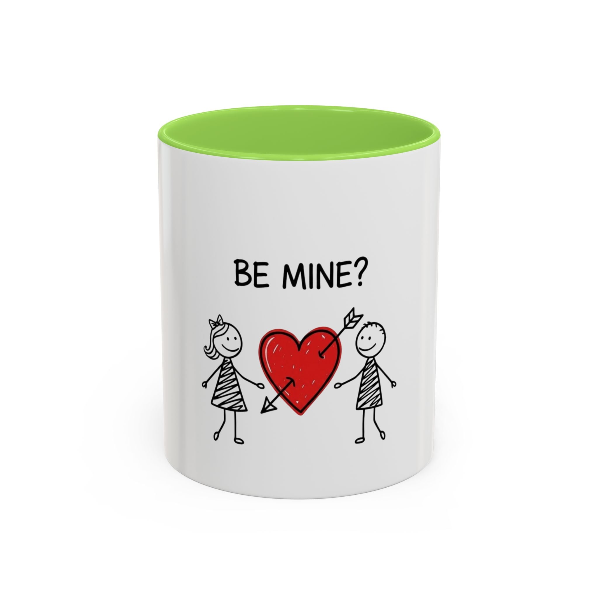 Be Mine? Valentine Heart Coffee Mug — Cute Couple Love Gift (11oz, 15oz)