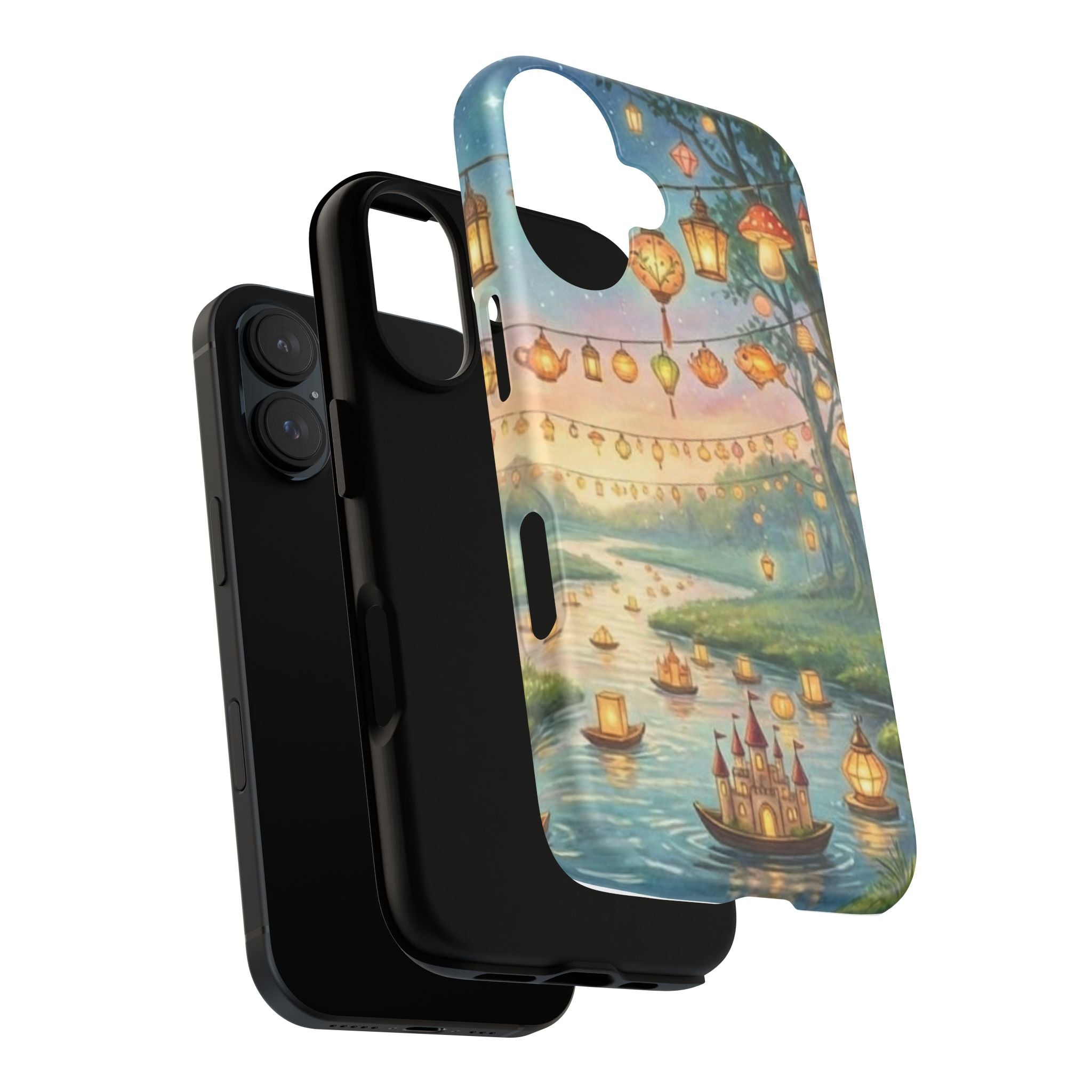 Phone Case — Whimsical Lantern Boat Scene Protective Tough Case