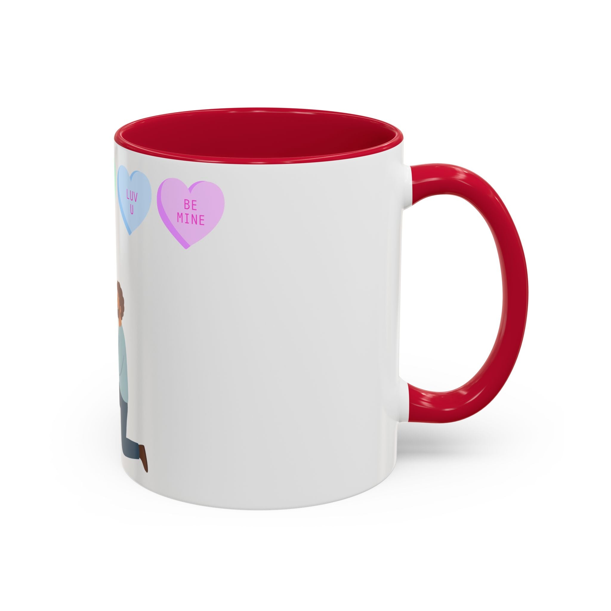 Engagement Proposal Coffee Mug — 'Be Mine' Conversation Hearts Valentine Romance Mug (11oz/15oz)