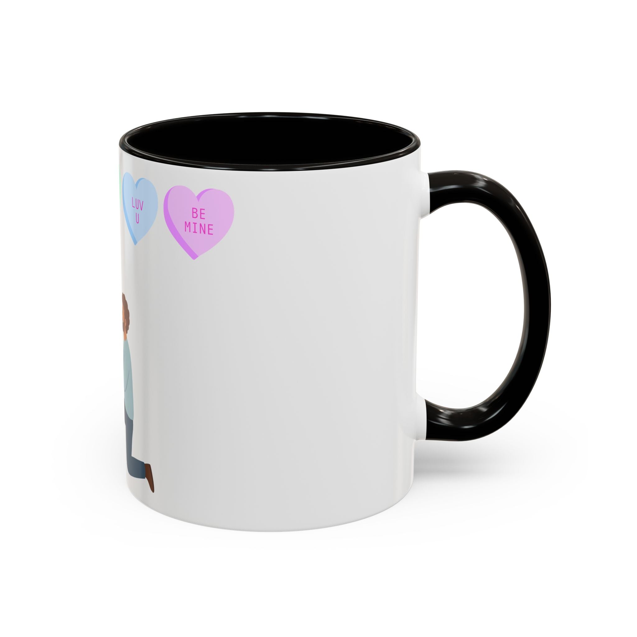 Engagement Proposal Coffee Mug — 'Be Mine' Conversation Hearts Valentine Romance Mug (11oz/15oz)