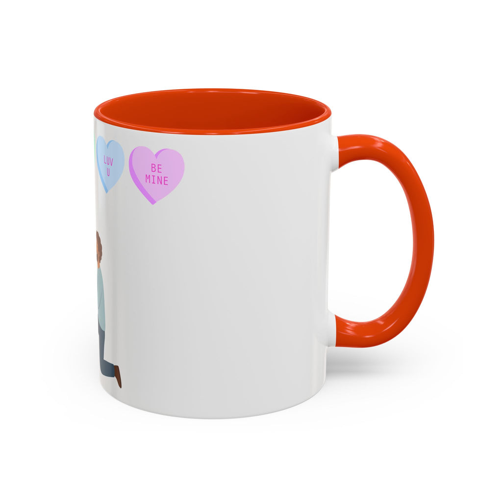 Engagement Proposal Coffee Mug — 'Be Mine' Conversation Hearts Valentine Romance Mug (11oz/15oz)