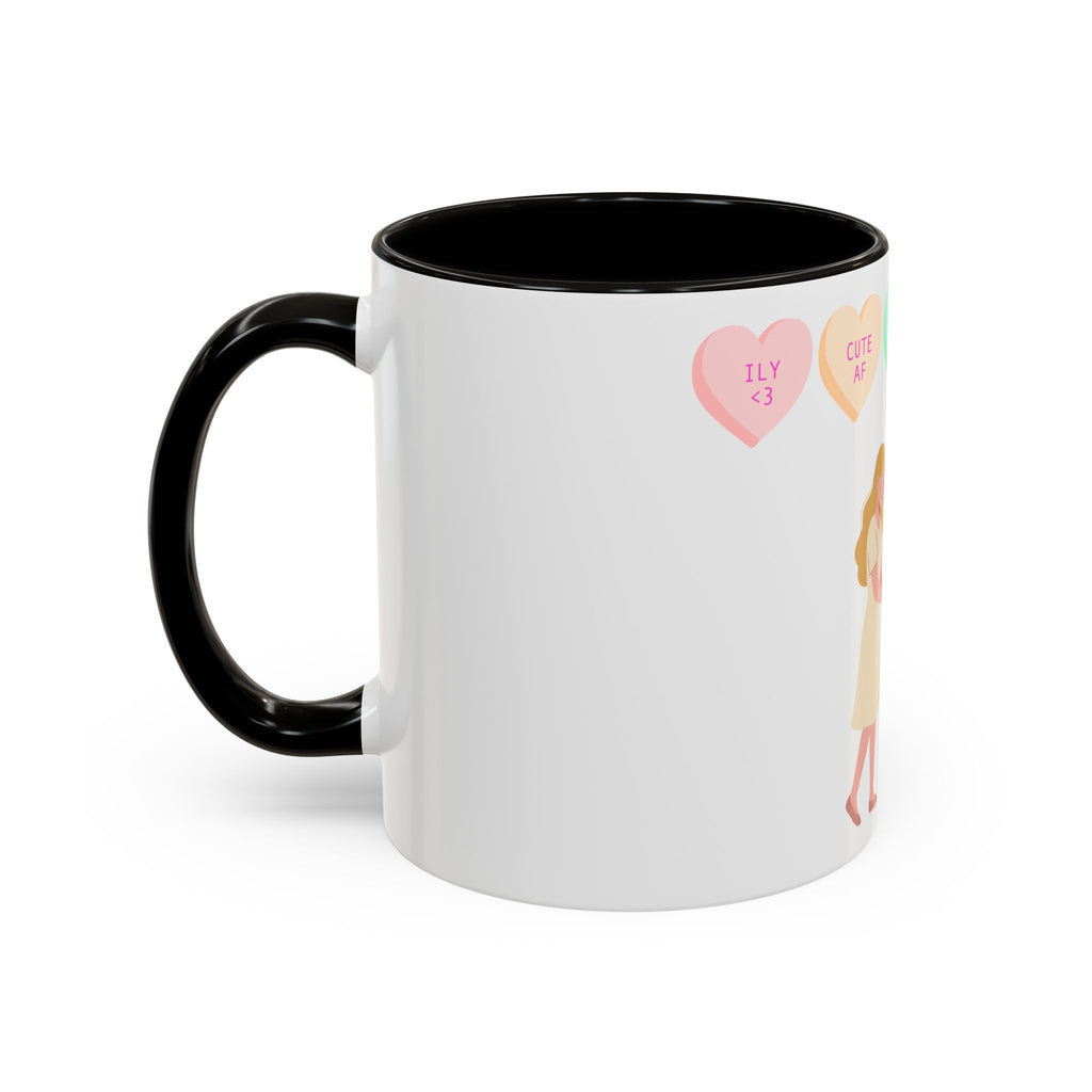 Engagement Proposal Coffee Mug — 'Be Mine' Conversation Hearts Valentine Romance Mug (11oz/15oz)