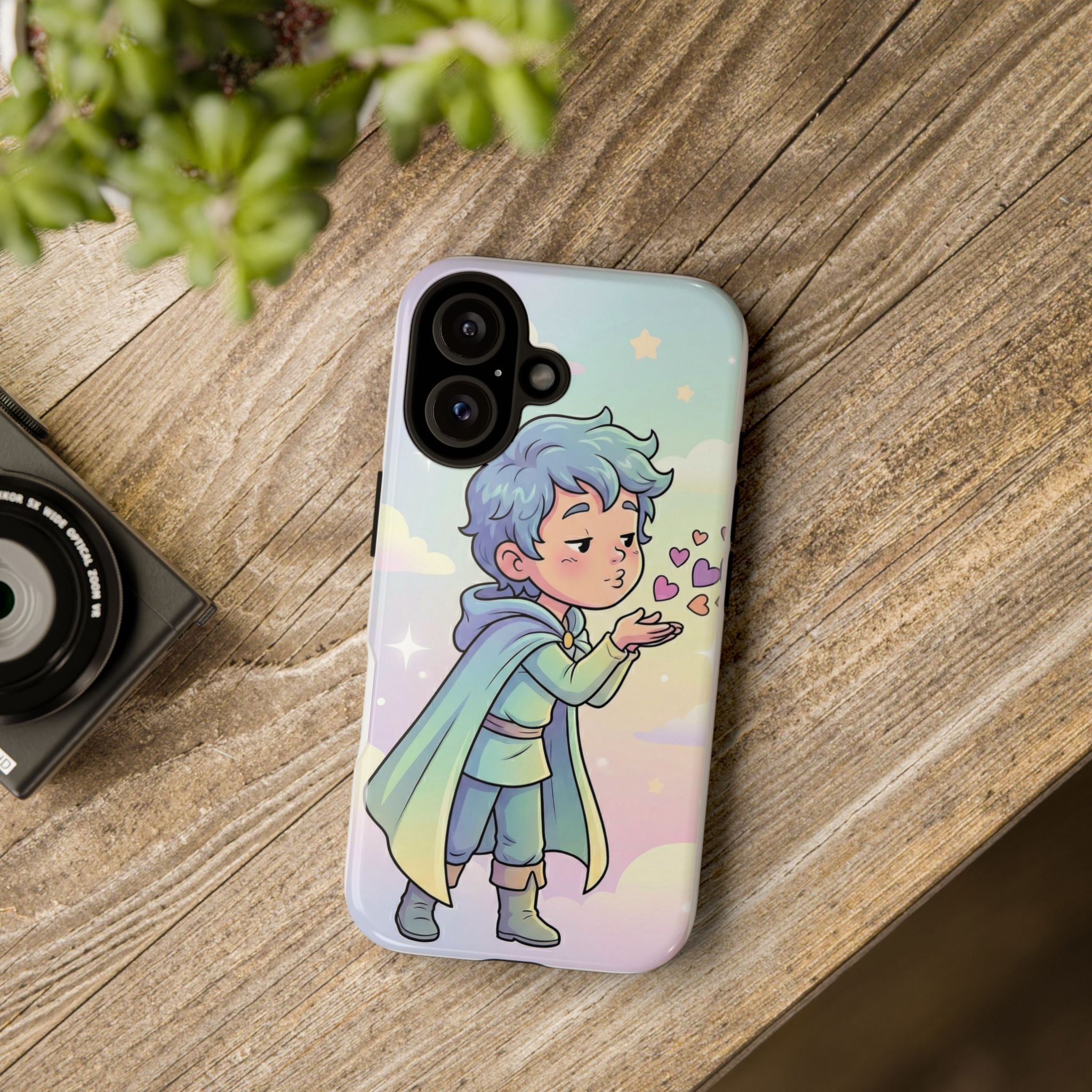 Phone Case — Pastel Prince Blowing Hearts Cute Kawaii Protective Case