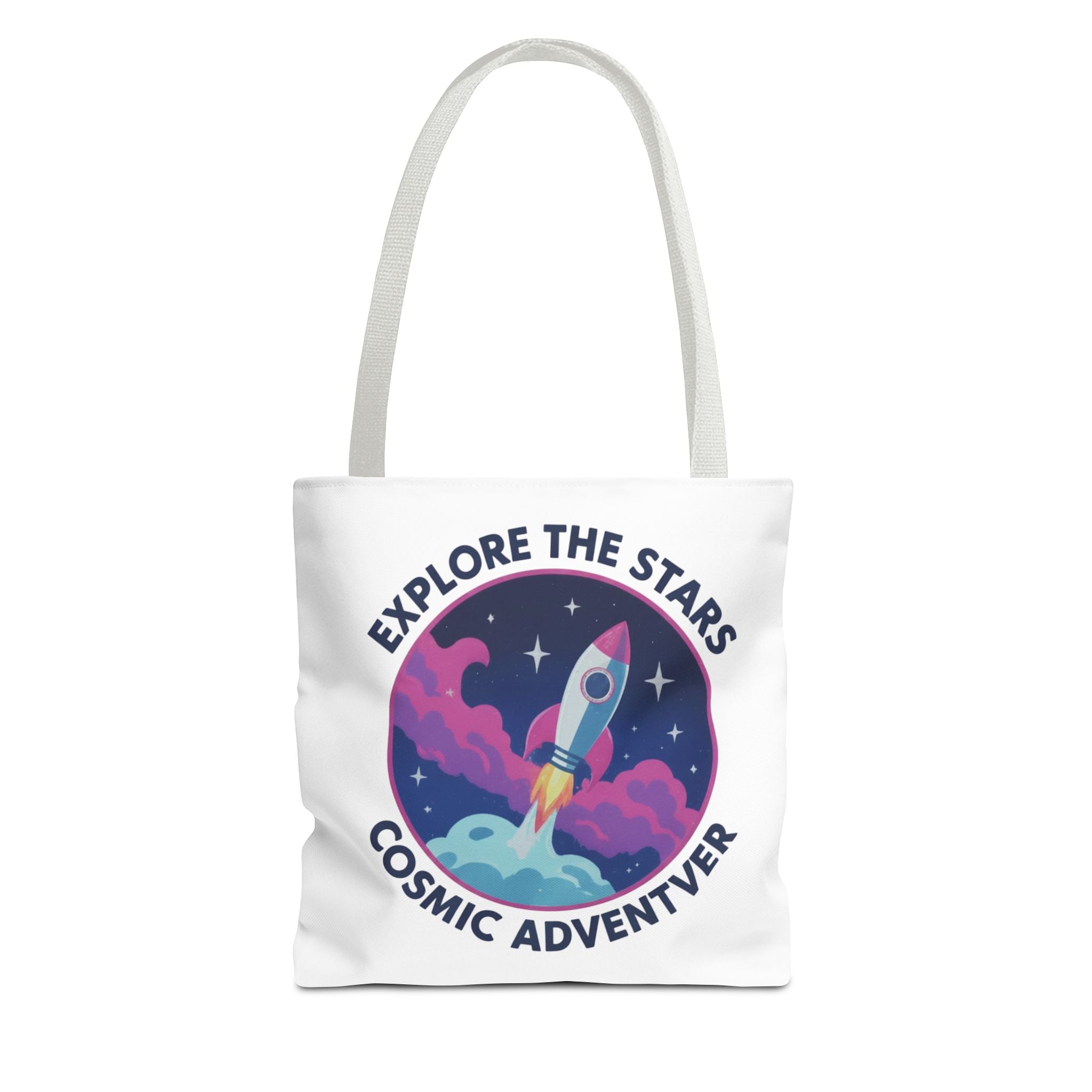 Cosmic Adventurer Tote Bag — "Explore the Stars" Rocket Design