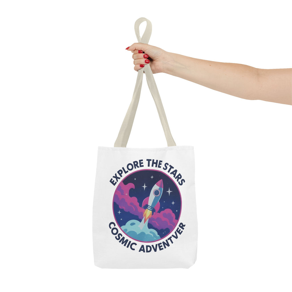 Cosmic Adventurer Tote Bag — "Explore the Stars" Rocket Design