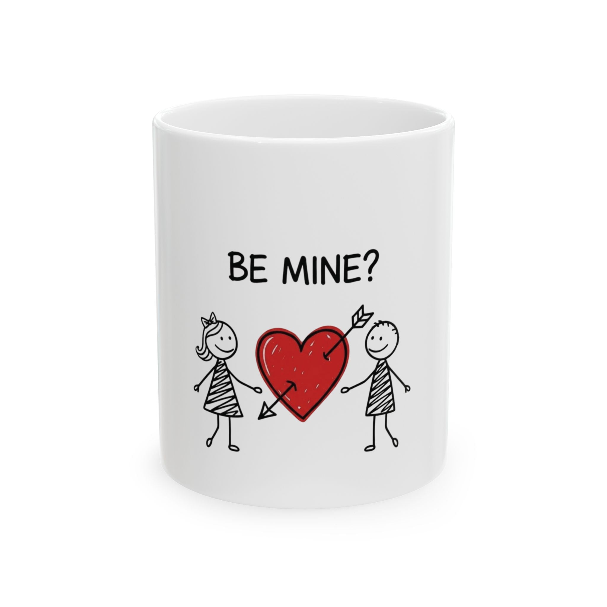 Be Mine Heart Arrow Mug | Valentine Couples Ceramic Coffee Cup