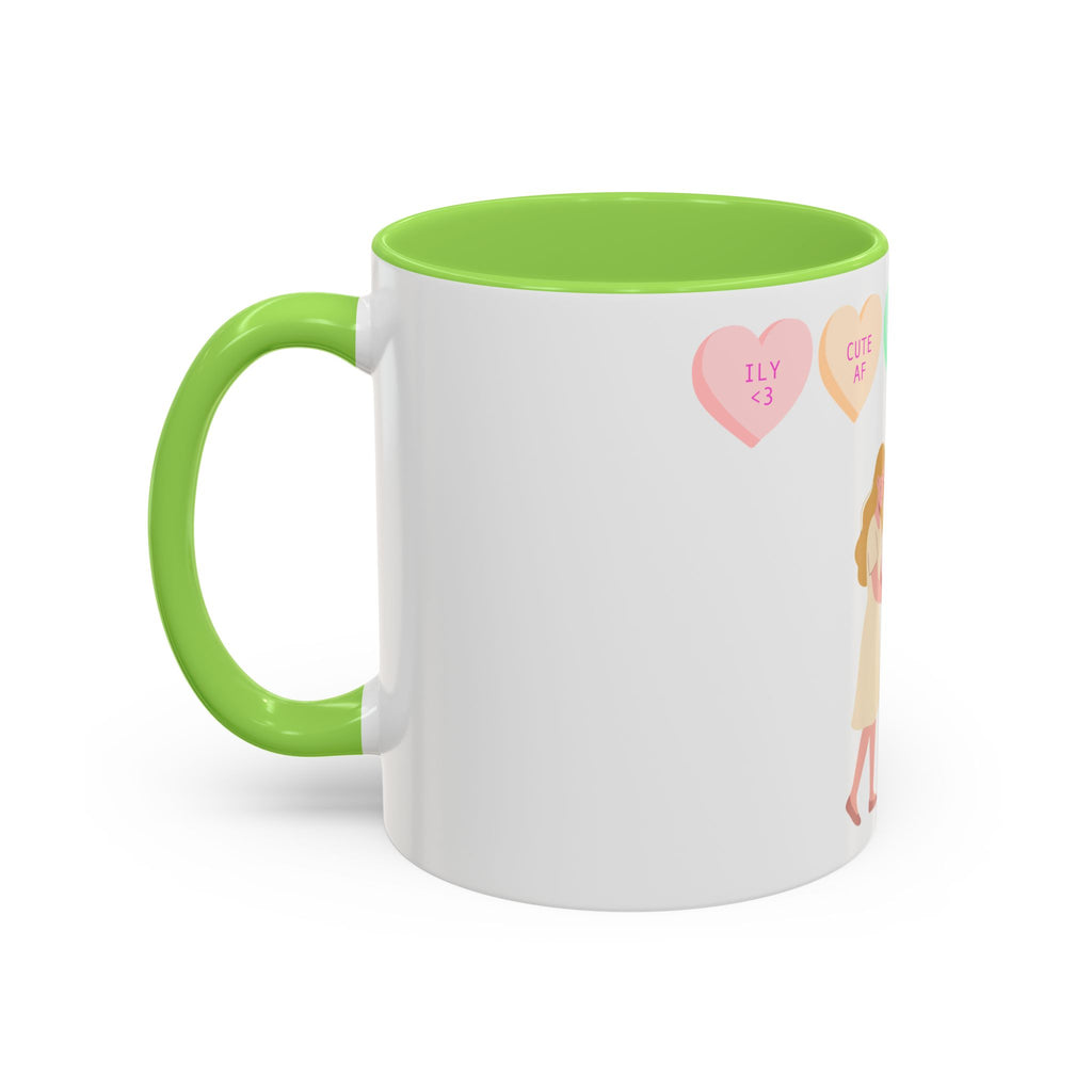 Engagement Proposal Coffee Mug — 'Be Mine' Conversation Hearts Valentine Romance Mug (11oz/15oz)