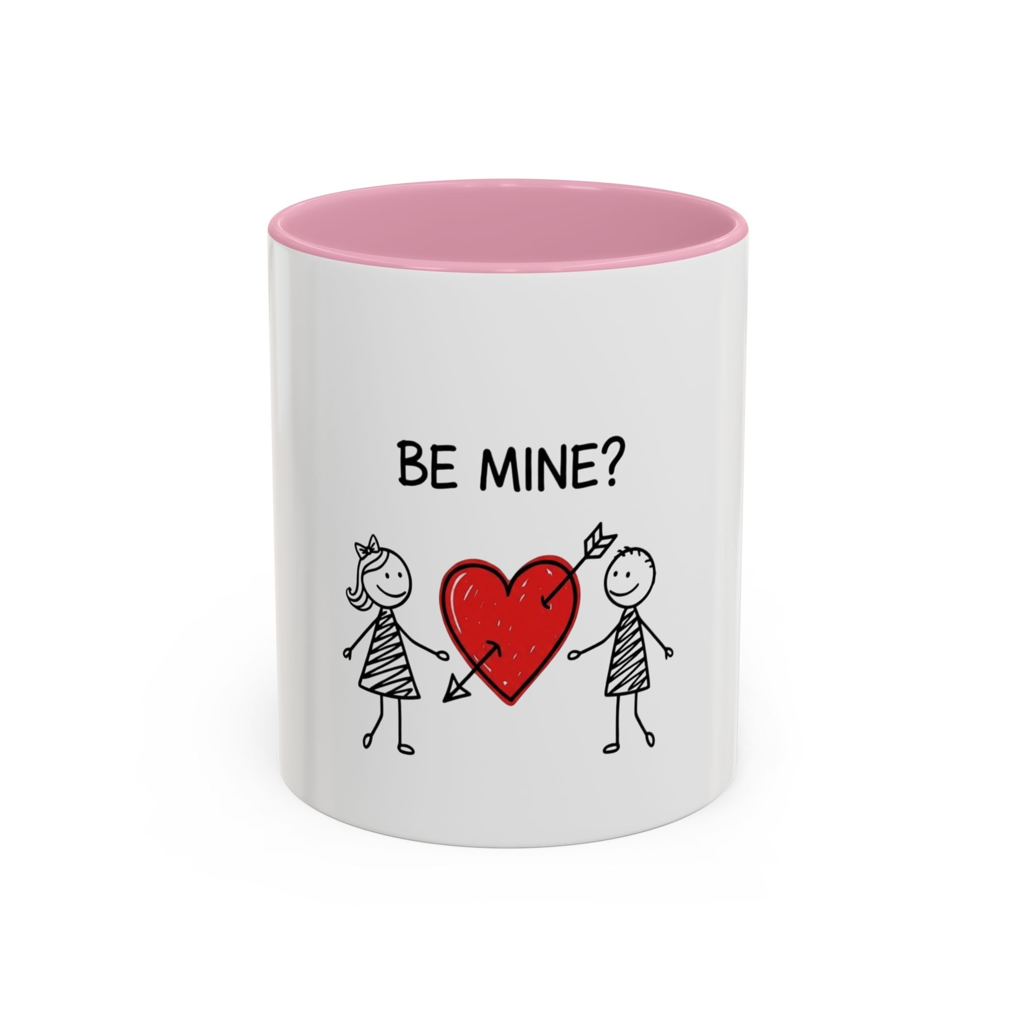 Be Mine? Valentine Heart Coffee Mug — Cute Couple Love Gift (11oz, 15oz)