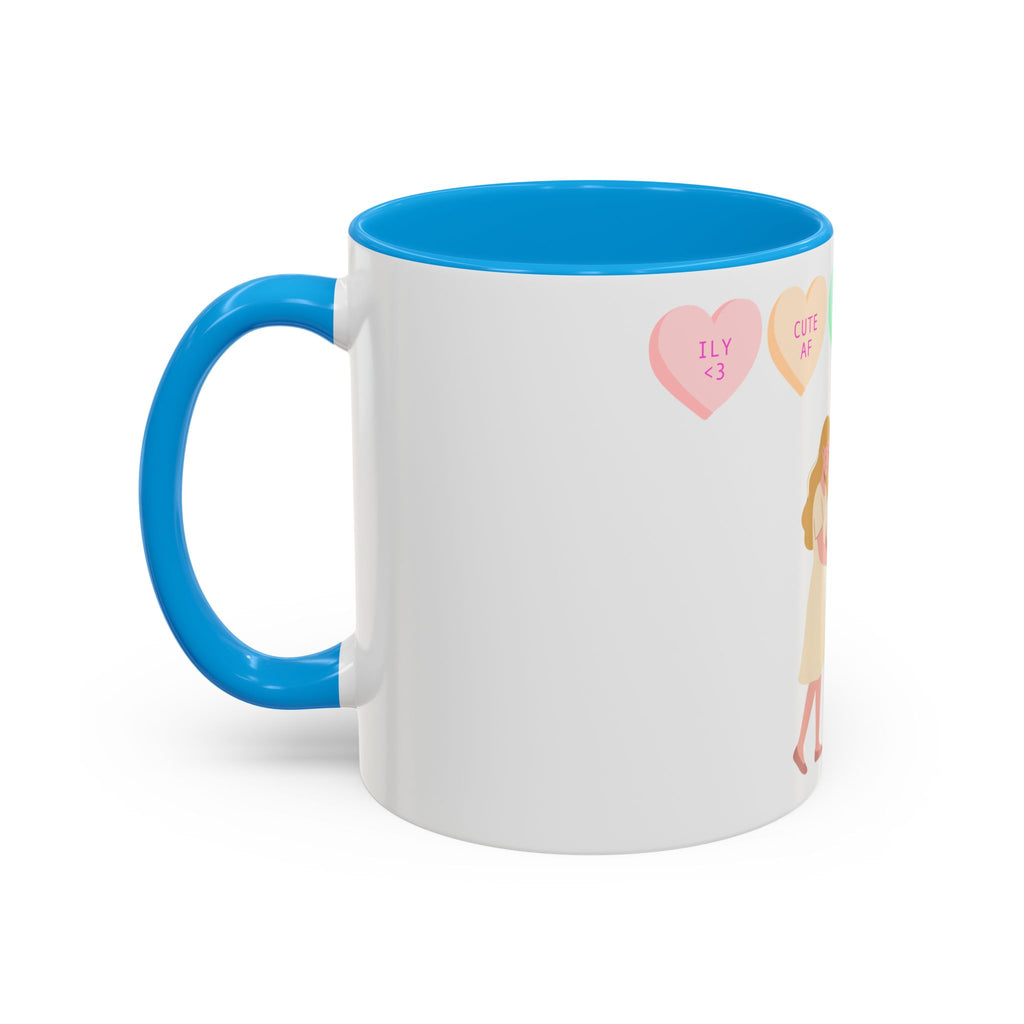 Engagement Proposal Coffee Mug — 'Be Mine' Conversation Hearts Valentine Romance Mug (11oz/15oz)