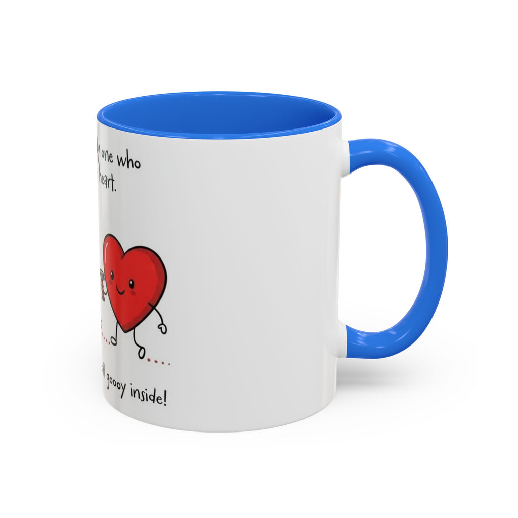 Romantic Coffee Mug — "You’re the only one who melts my heart" Cute Chees e & Heart Valentine Mug