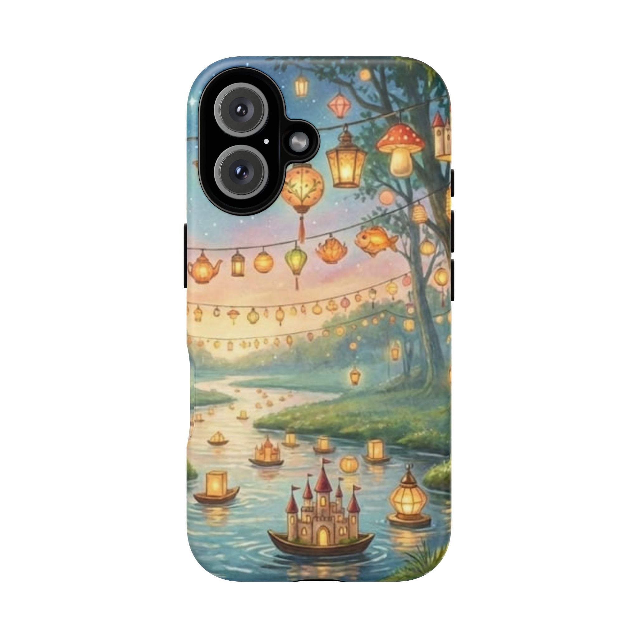 Phone Case — Whimsical Lantern Boat Scene Protective Tough Case