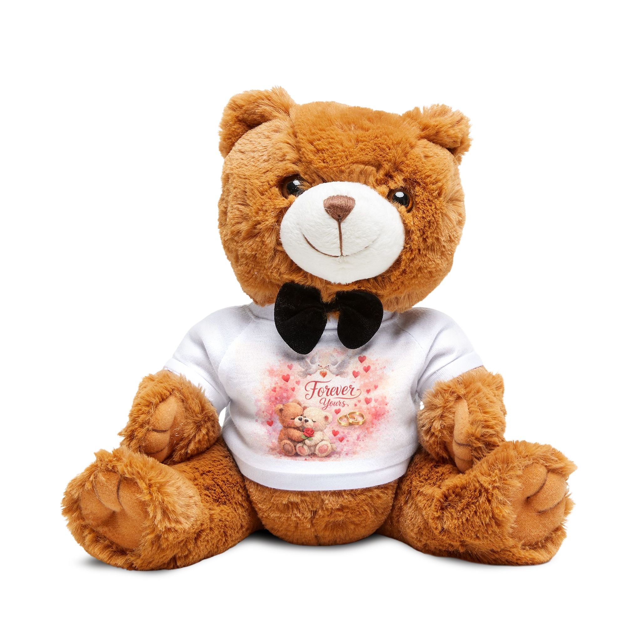 Brown Plush Teddy Bear with T-Shirt — Cute Stuffed Animal Gift for Kids & Occasions