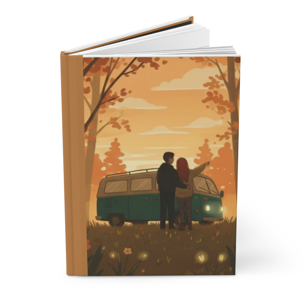 Romantic Camper Journal — Cozy Sunset & Starry Night Hardcover Notebook