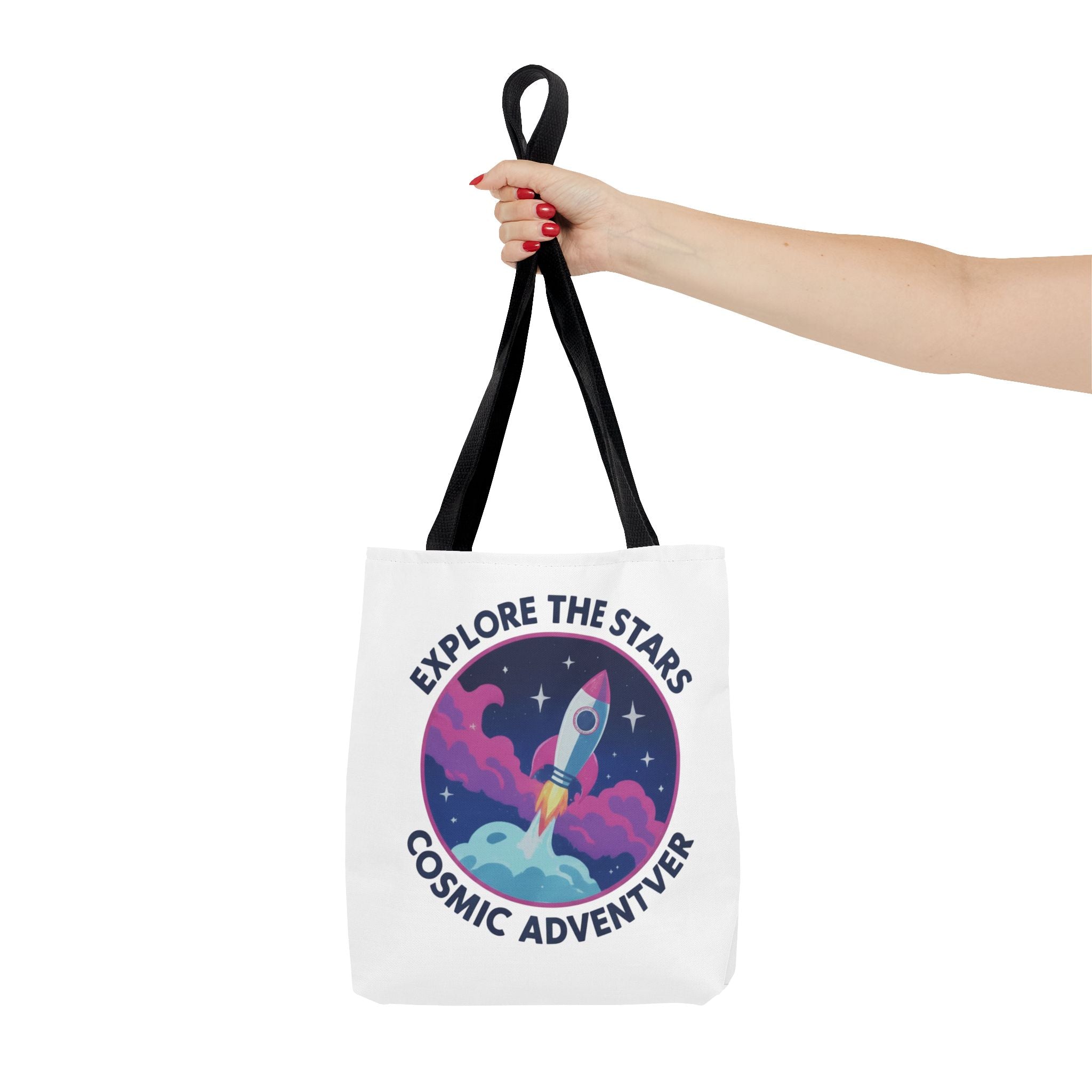 Cosmic Adventurer Tote Bag — "Explore the Stars" Rocket Design