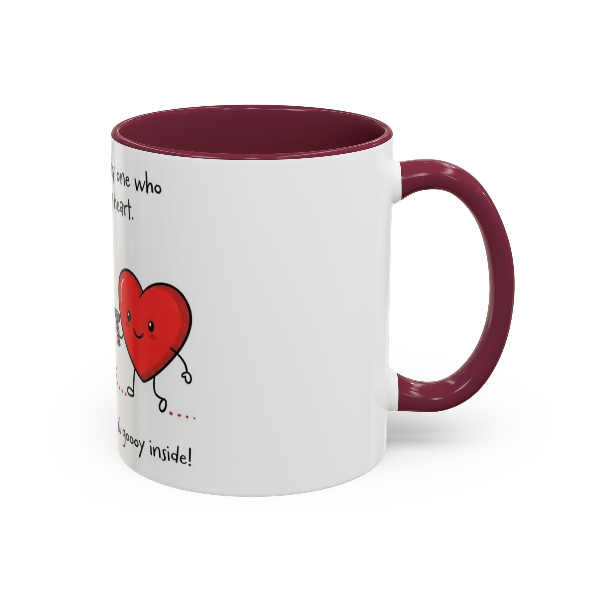 Romantic Coffee Mug — "You’re the only one who melts my heart" Cute Chees e & Heart Valentine Mug