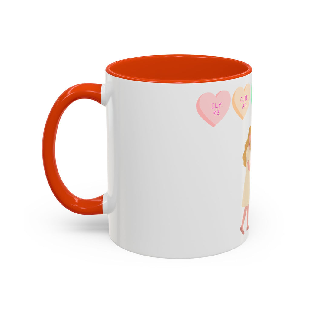 Engagement Proposal Coffee Mug — 'Be Mine' Conversation Hearts Valentine Romance Mug (11oz/15oz)