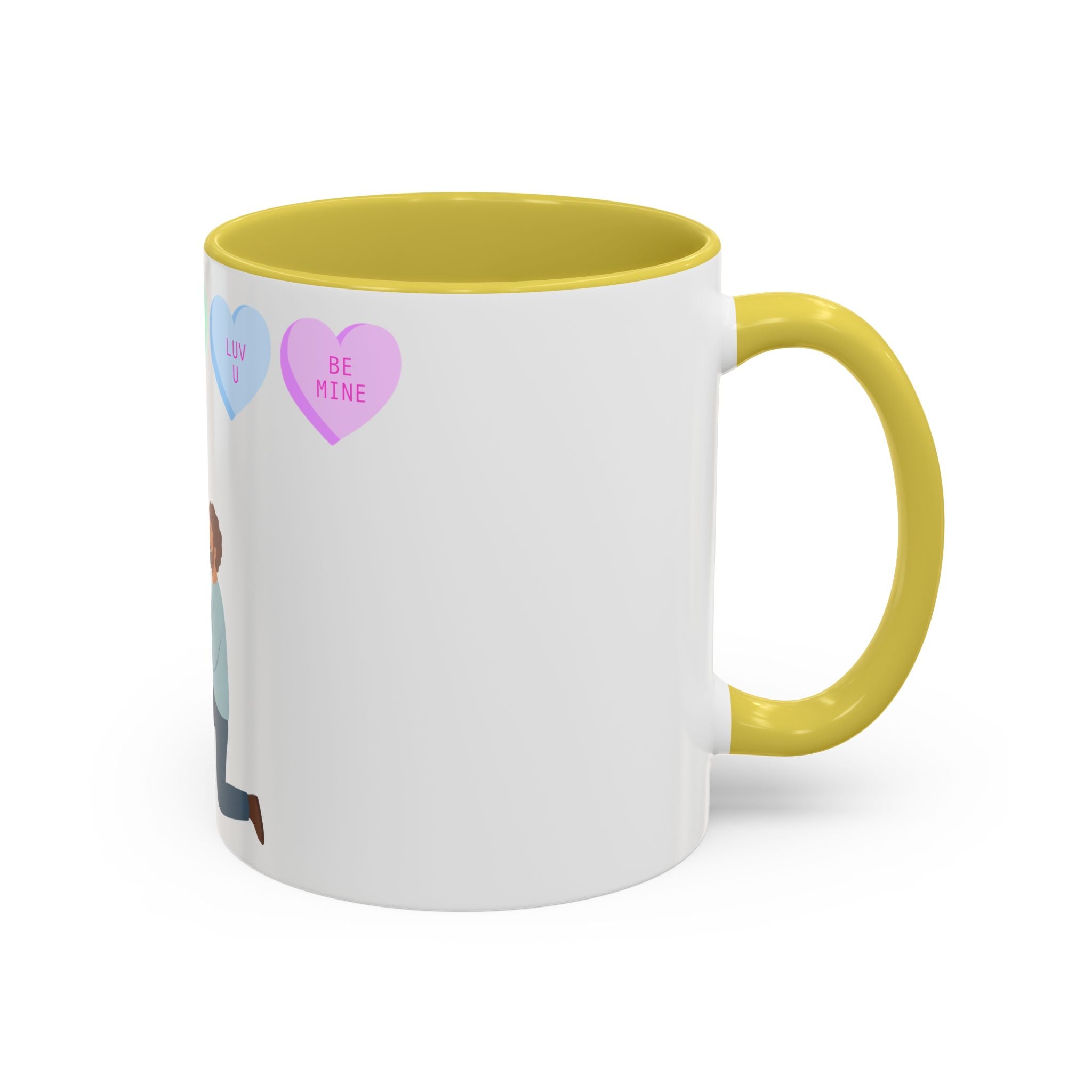 Engagement Proposal Coffee Mug — 'Be Mine' Conversation Hearts Valentine Romance Mug (11oz/15oz)