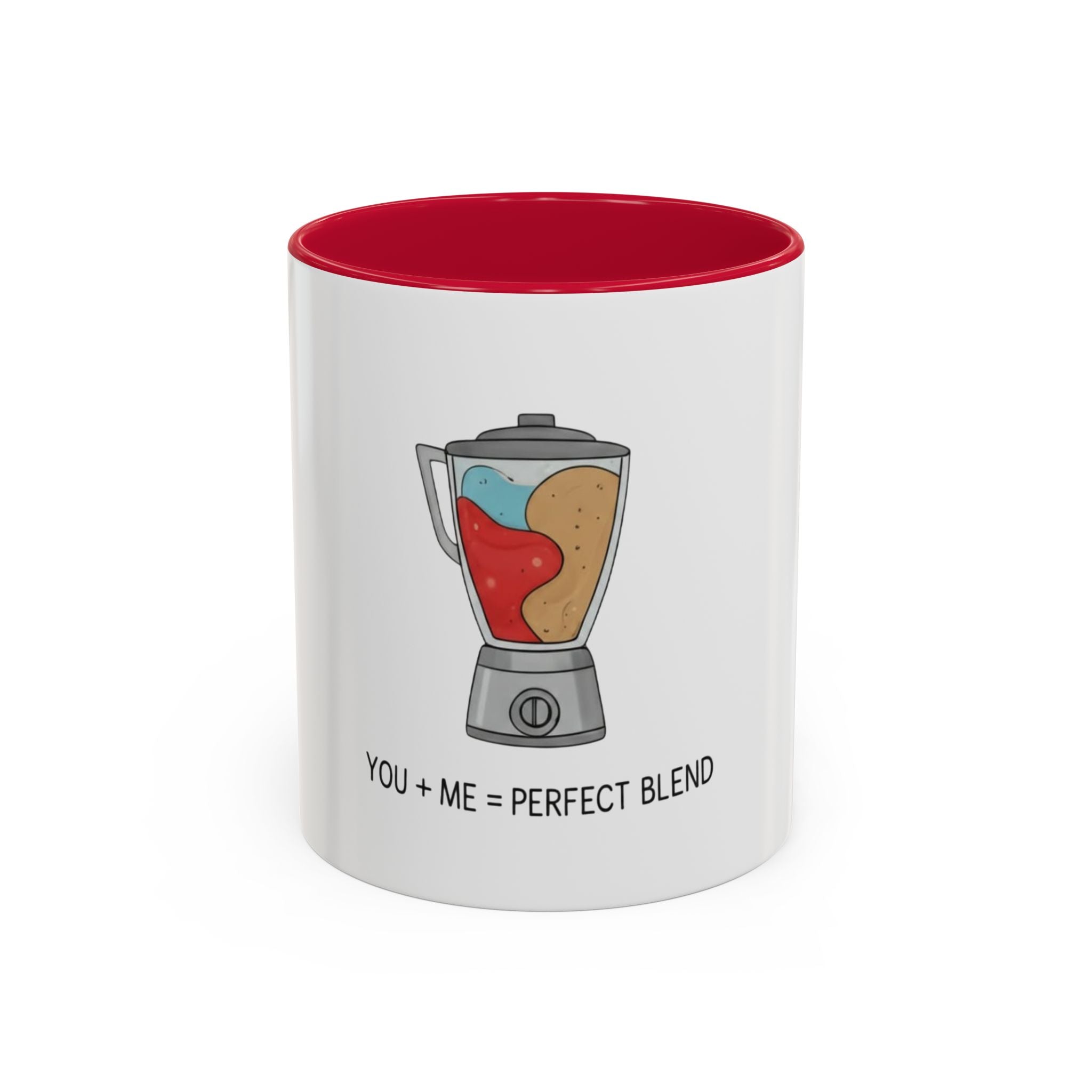 You + Me = Perfect Blend Couples Mug | Cute Valentine’s Day & Anniversary Gift | Two-Tone Ceramic Coffee Cup (11oz, 15oz)