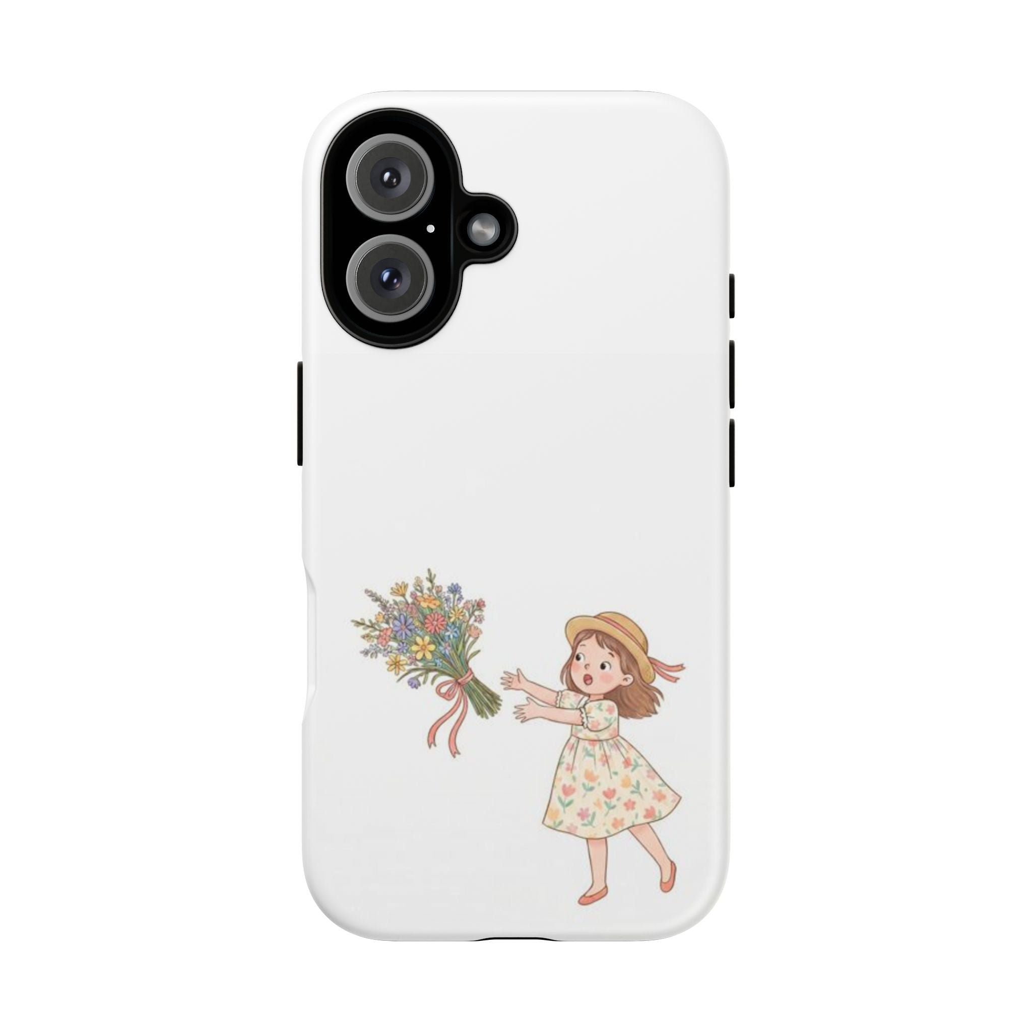 Floral Bouquet Girl Phone Case — Cute Vintage Floral iPhone Cover
