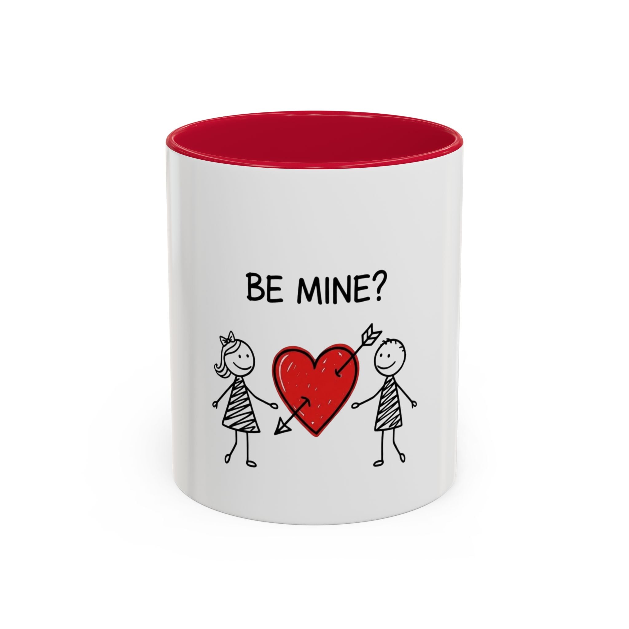 Be Mine? Valentine Heart Coffee Mug — Cute Couple Love Gift (11oz, 15oz)