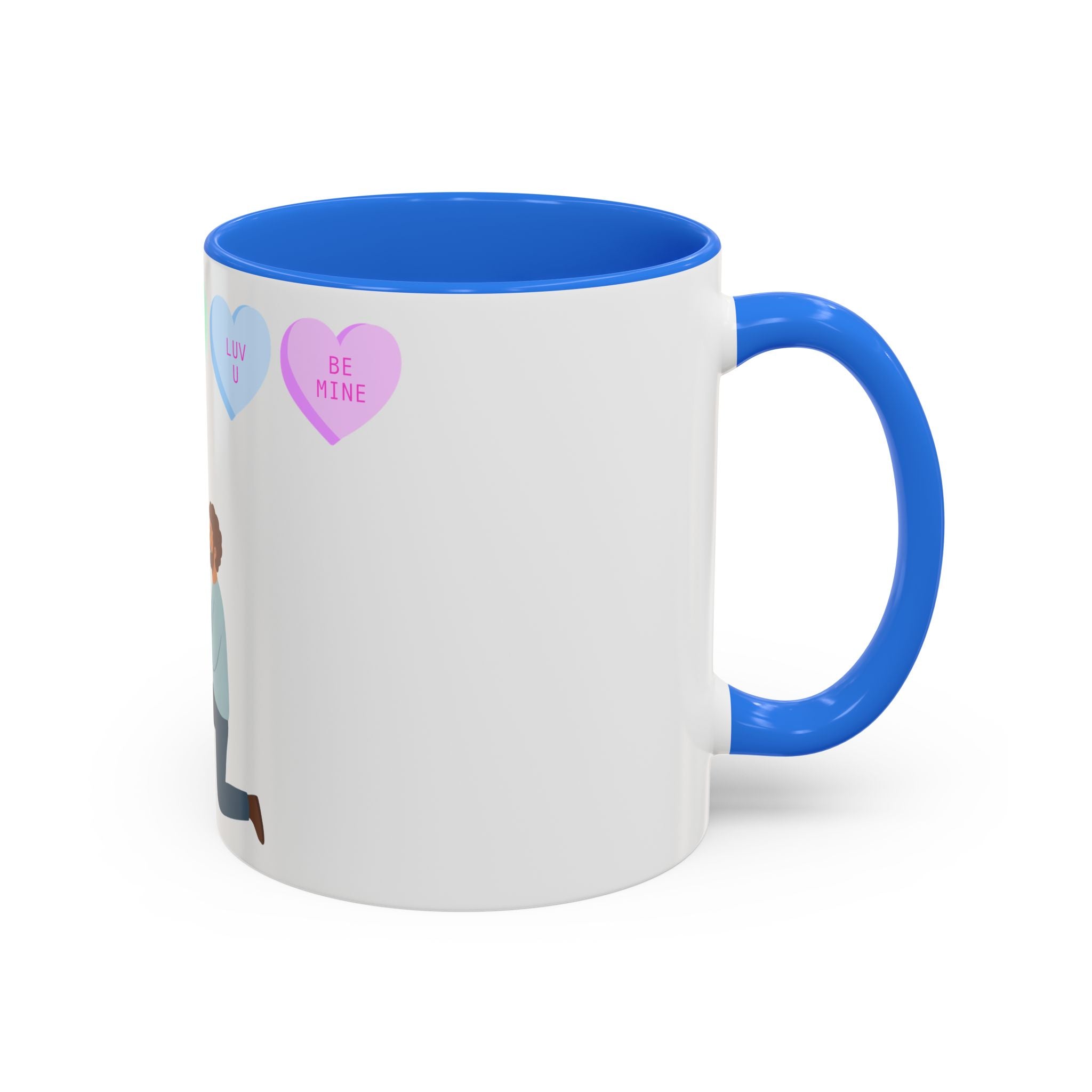 Engagement Proposal Coffee Mug — 'Be Mine' Conversation Hearts Valentine Romance Mug (11oz/15oz)