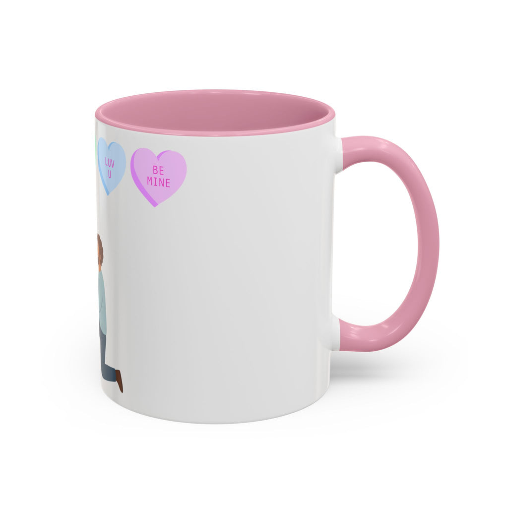 Engagement Proposal Coffee Mug — 'Be Mine' Conversation Hearts Valentine Romance Mug (11oz/15oz)