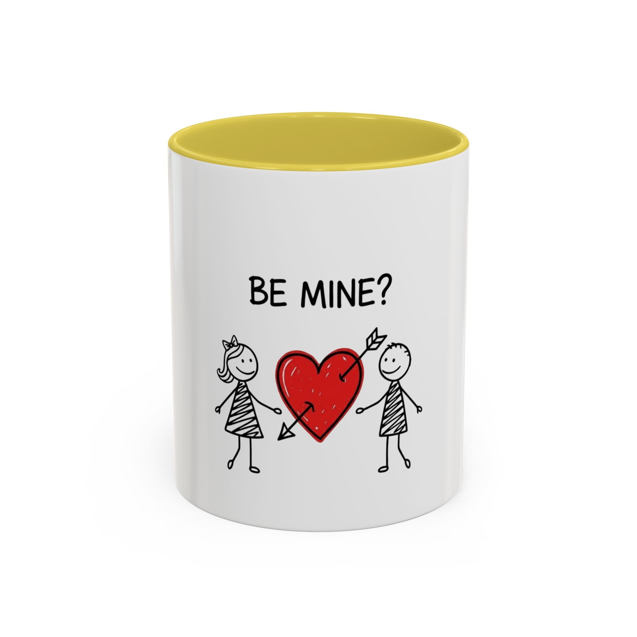 Be Mine? Valentine Heart Coffee Mug — Cute Couple Love Gift (11oz, 15oz)