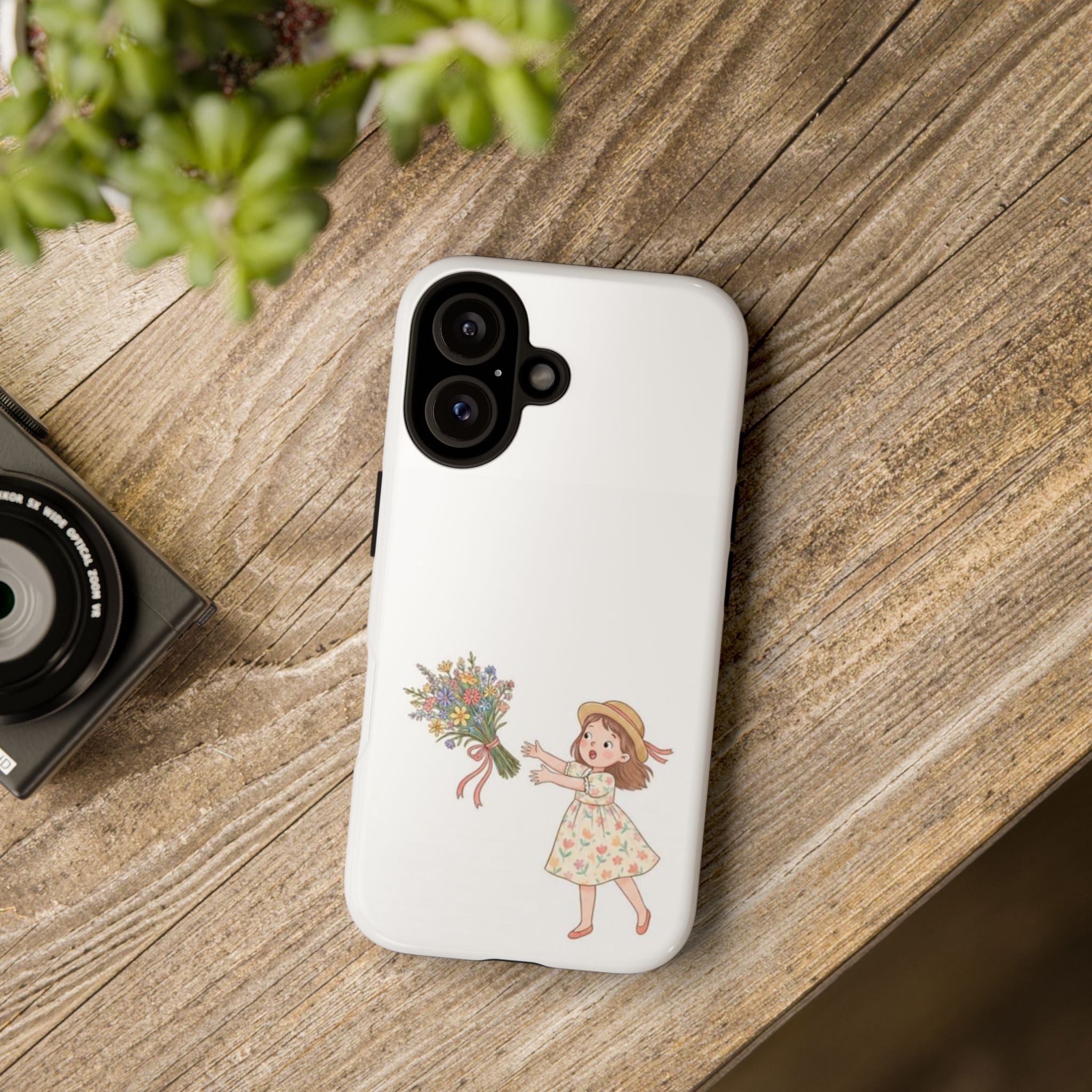 Floral Bouquet Girl Phone Case — Cute Vintage Floral iPhone Cover