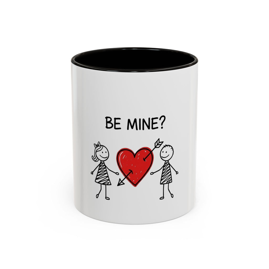 Be Mine? Valentine Heart Coffee Mug — Cute Couple Love Gift (11oz, 15oz)