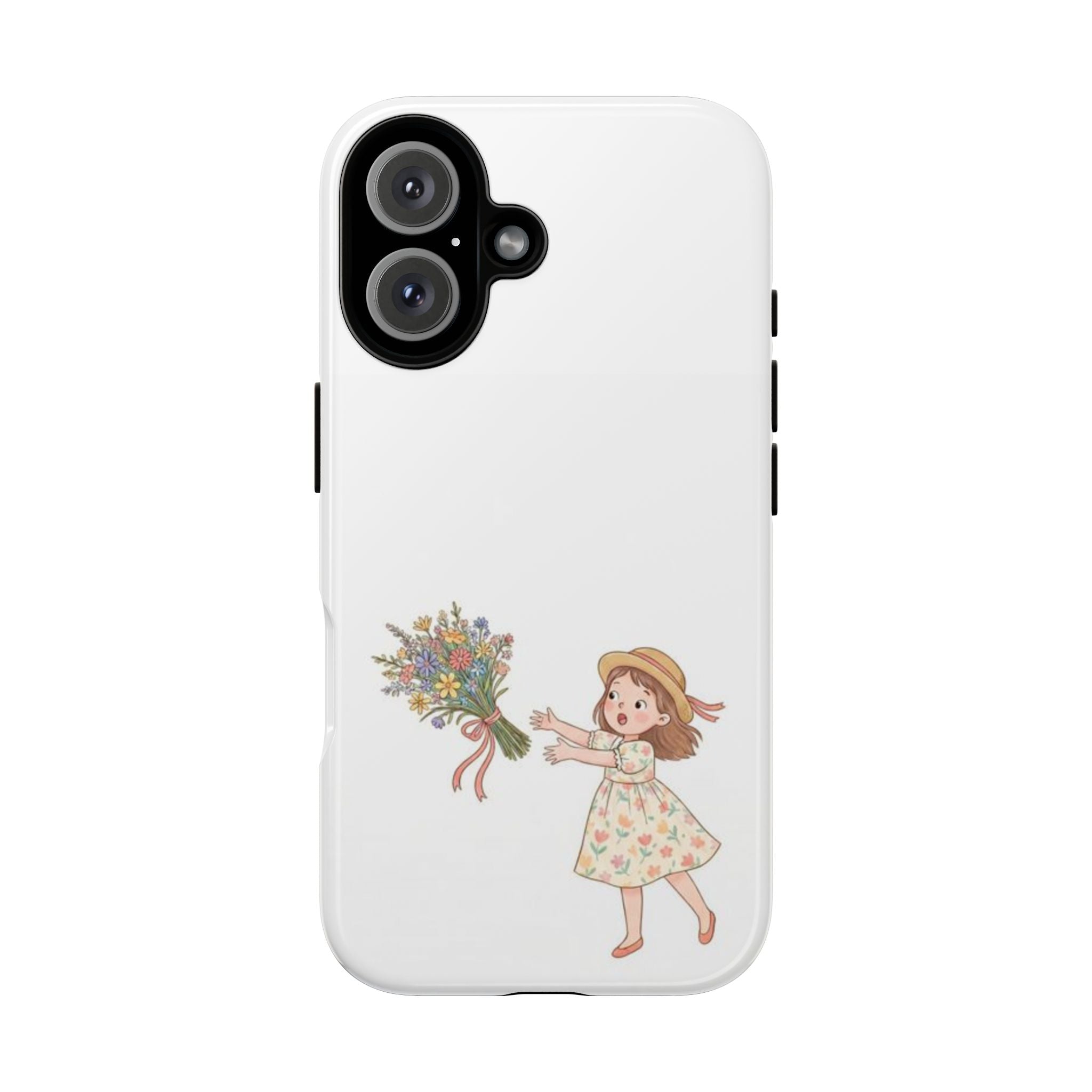 Floral Bouquet Girl Phone Case — Cute Vintage Floral iPhone Cover