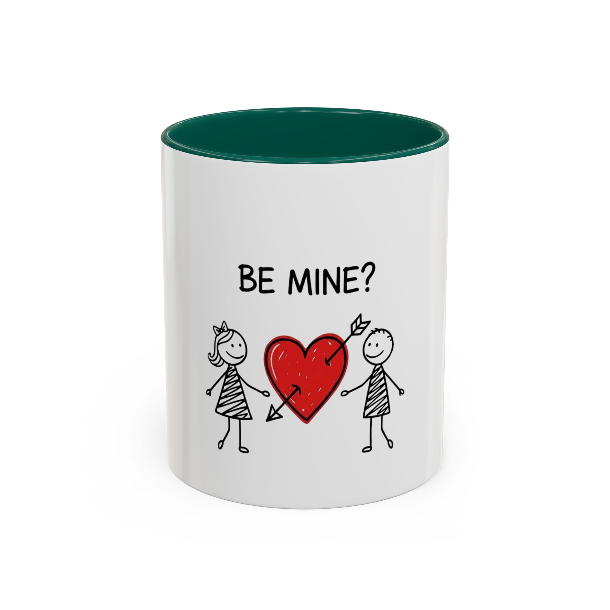 Be Mine? Valentine Heart Coffee Mug — Cute Couple Love Gift (11oz, 15oz)