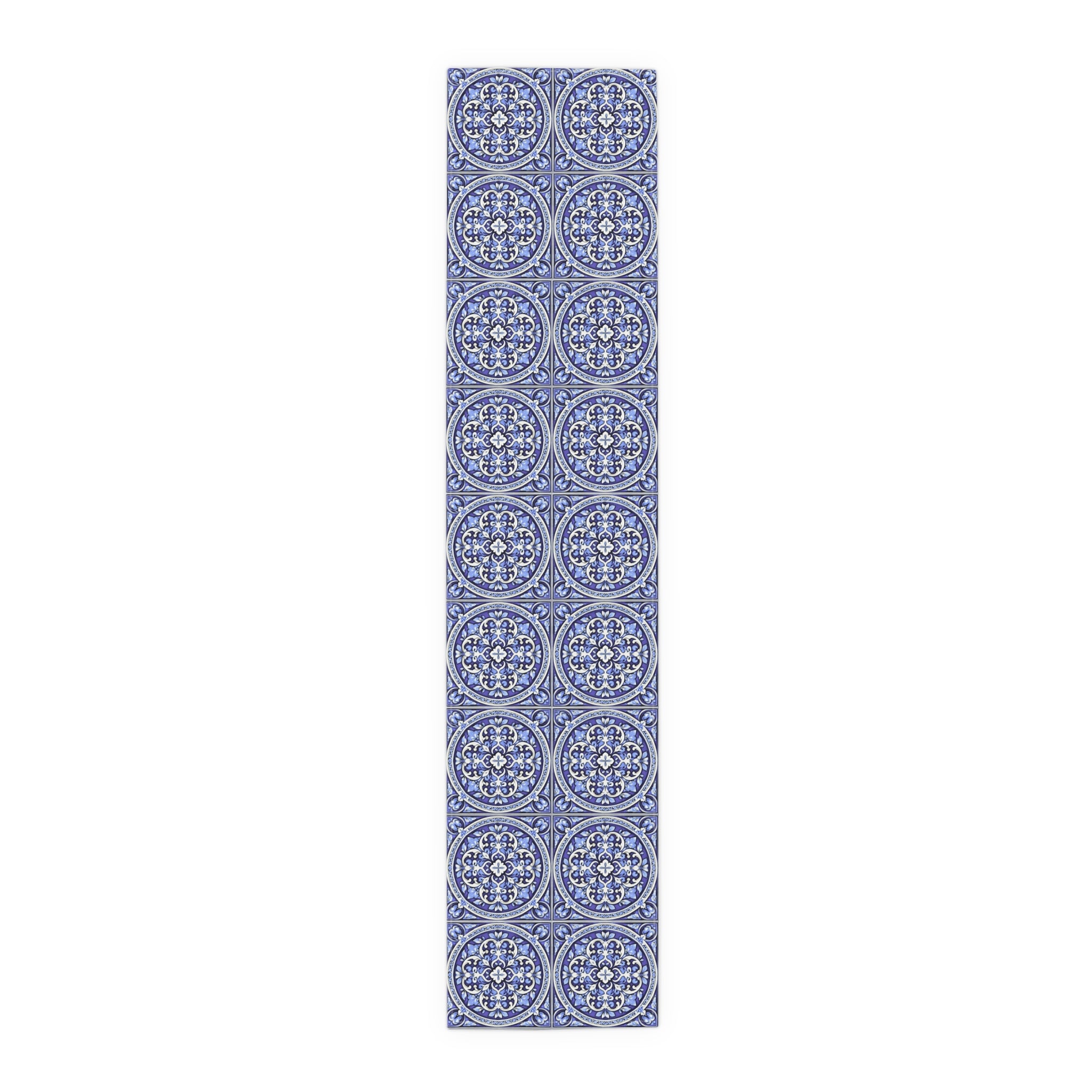 Blue Mediterranean Tile Table Runner