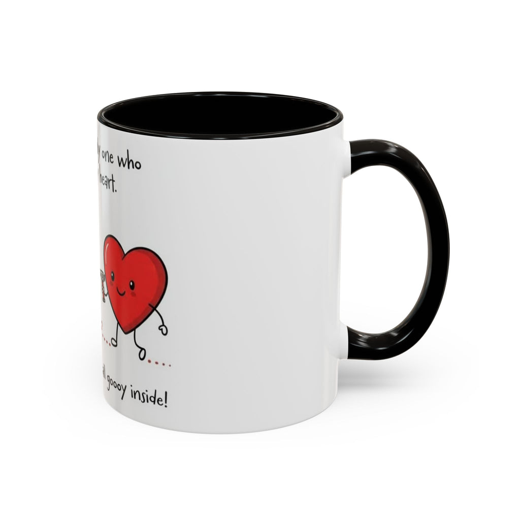 Romantic Coffee Mug — "You’re the only one who melts my heart" Cute Chees e & Heart Valentine Mug