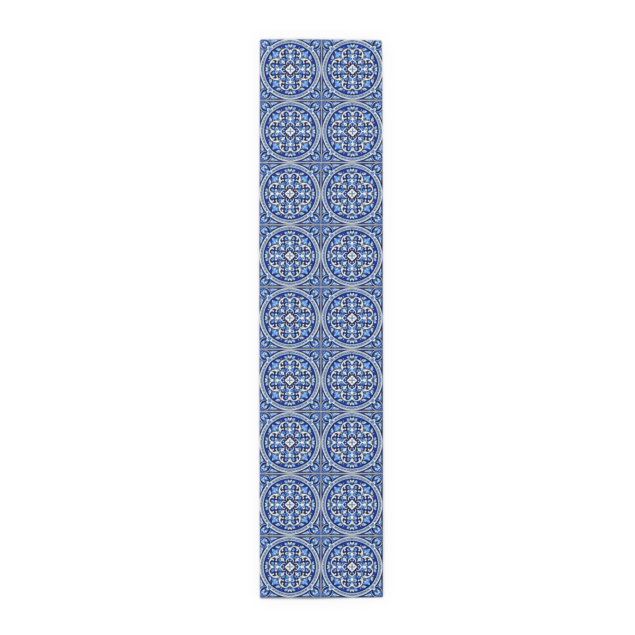 Blue Mediterranean Tile Table Runner