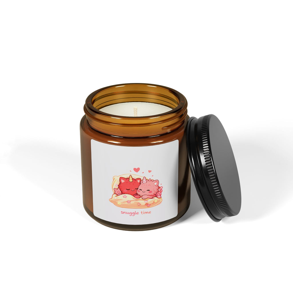 Scented Soy Candle—Snuggle Time (Amber Jar)