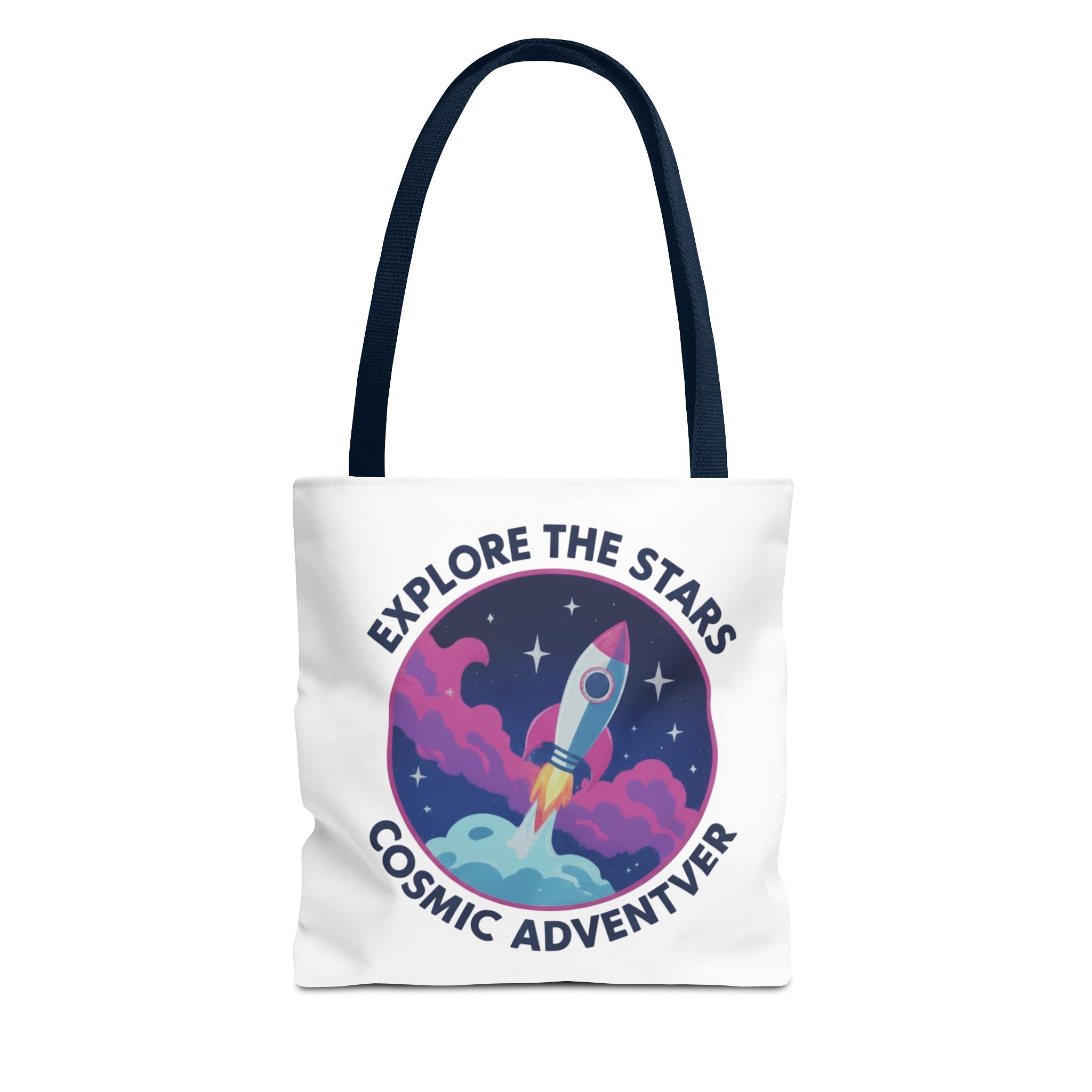 Cosmic Adventurer Tote Bag — "Explore the Stars" Rocket Design