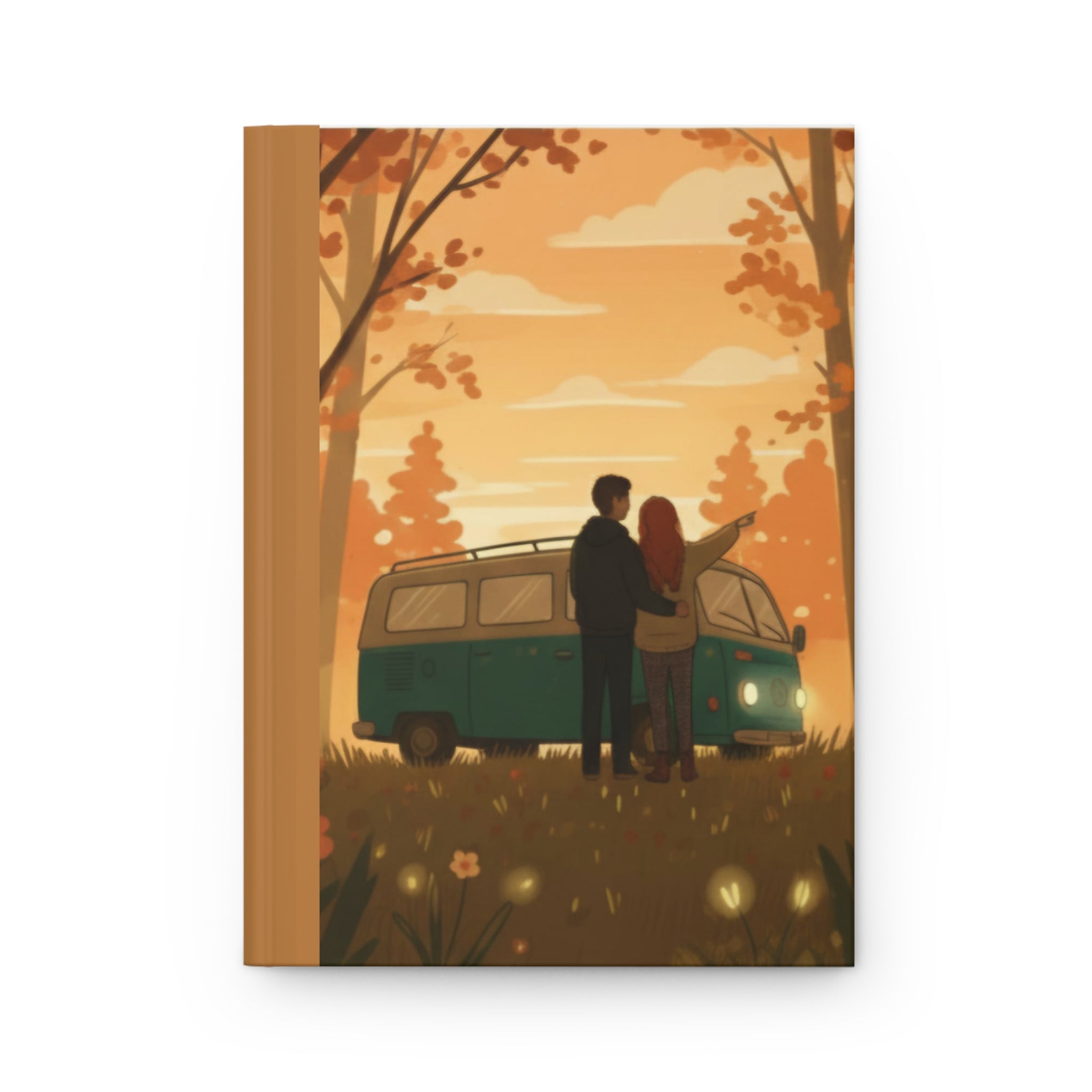 Romantic Camper Journal — Cozy Sunset & Starry Night Hardcover Notebook