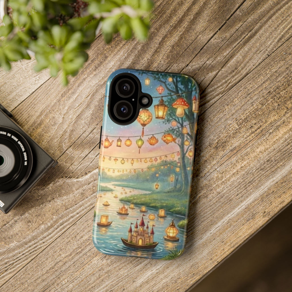 Phone Case — Whimsical Lantern Boat Scene Protective Tough Case
